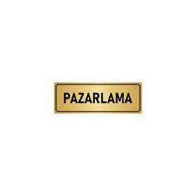 Özarslan Dizayn Departman Kapı İsimliği Pazarlama 7x20 cm Altın Renk Metal Yönlendirme Levhası