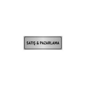 Özarslan Dizayn Departman Kapı İsimliği Pazarlama 7x20 cm Gümüş Renk Metal Yönlendirme Levhası