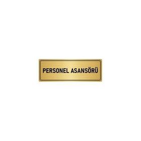 Özarslan Dizayn Departman Kapı İsimliği Personel Asansörü 10x20 cm Altın Renk Metal Yönlendirme Levhası