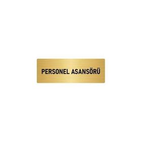 Özarslan Dizayn Departman Kapı İsimliği Personel Asansörü 5x20 cm Altın Renk Metal Yönlendirme Levhası