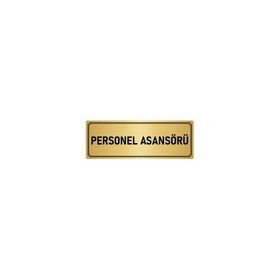 Özarslan Dizayn Departman Kapı İsimliği Personel Asansörü 7x20 cm Altın Renk Metal Yönlendirme Levhası