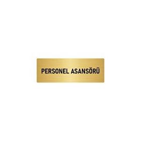 Özarslan Dizayn Departman Kapı İsimliği Personel Asansörü 7x20 cm Altın Renk Metal Yönlendirme Levhası