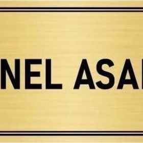Özarslan Dizayn Departman Kapı İsimliği Personel Asansörü 7x20 cm Altın Renk Metal Yönlendirme Levhası