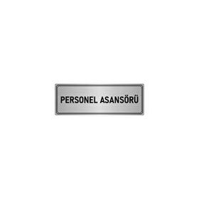 Özarslan Dizayn Departman Kapı İsimliği Personel Asansörü 7x20 cm Gümüş Renk Metal Yönlendirme Levhası