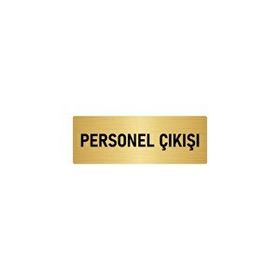 Özarslan Dizayn Departman Kapı İsimliği Personel Çıkışı 7x20 cm Altın Renk Metal Yönlendirme Levhası