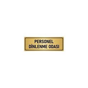 Özarslan Dizayn Departman Kapı İsimliği Personel Dinlenme Odası 10x20 cm Altın Renk Metal Yönlendirme Levhası