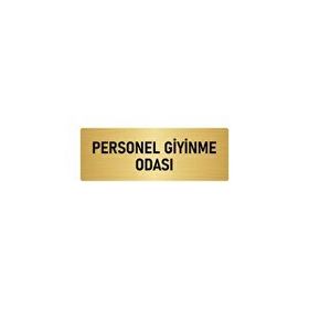 Özarslan Dizayn Departman Kapı İsimliği Personel Giyinme Odası 10x20 cm Altın Renk Metal Yönlendirme Levhası
