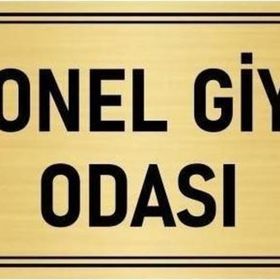 Özarslan Dizayn Departman Kapı İsimliği Personel Giyinme Odası 5x20 cm Altın Renk Metal Yönlendirme Levhası