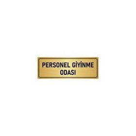 Özarslan Dizayn Departman Kapı İsimliği Personel Giyinme Odası 7x20 cm Altın Renk Metal Yönlendirme Levhası