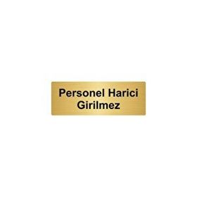 Özarslan Dizayn Departman Kapı İsimliği Personel Harici Girilmez 7x20 cm Altın Renk Metal Yönlendirme Levhası