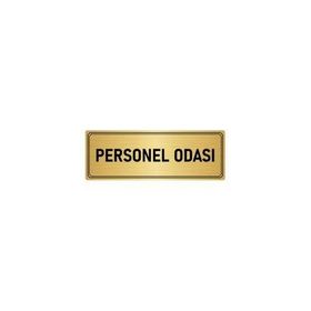 Özarslan Dizayn Departman Kapı İsimliği Personel Odası 10x20 cm Altın Renk Metal Yönlendirme Levhası