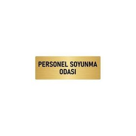 Özarslan Dizayn Departman Kapı İsimliği Personel Soyunma Odası 10x20 cm Altın Renk Metal Yönlendirme Levhası
