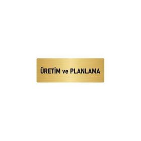 Özarslan Dizayn Departman Kapı İsimliği Planlama 10x20 cm Altın Renk Metal Yönlendirme Levhası