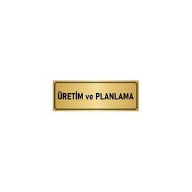 Özarslan Dizayn Departman Kapı İsimliği Planlama 10x20 cm Altın Renk Metal Yönlendirme Levhası