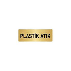 Özarslan Dizayn Departman Kapı İsimliği Plastik Atık 10x20 cm Altın Renk Metal Yönlendirme Levhası
