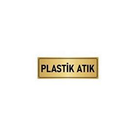 Özarslan Dizayn Departman Kapı İsimliği Plastik Atık 10x20 cm Altın Renk Metal Yönlendirme Levhası