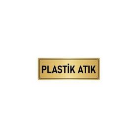 Özarslan Dizayn Departman Kapı İsimliği Plastik Atık 7x20 cm Altın Renk Metal Yönlendirme Levhası