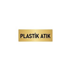 Özarslan Dizayn Departman Kapı İsimliği Plastik Atık 7x20 cm Altın Renk Metal Yönlendirme Levhası