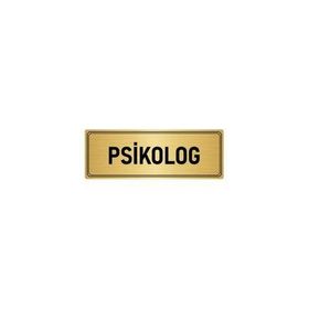 Özarslan Dizayn Departman Kapı İsimliği Psikolog 5x20 cm Altın Renk Metal Yönlendirme Levhası