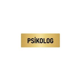 Özarslan Dizayn Departman Kapı İsimliği Psikolog 5x20 cm Altın Renk Metal Yönlendirme Levhası