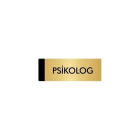 Özarslan Dizayn Departman Kapı İsimliği Psikolog 5x20 cm Altın Renk Metal Yönlendirme Levhası