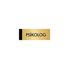 Özarslan Dizayn Departman Kapı İsimliği Psikolog 7x20 cm Altın Renk Metal Yönlendirme Levhası