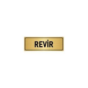 Özarslan Dizayn Departman Kapı İsimliği Revir 5x20 cm Altın Renk Metal Yönlendirme Levhası
