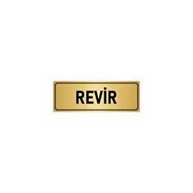 Özarslan Dizayn Departman Kapı İsimliği Revir 7x20 cm Altın Renk Metal Yönlendirme Levhası