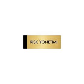 Özarslan Dizayn Departman Kapı İsimliği Risk Yönetimi 7x20 cm Altın Renk Metal Yönlendirme Levhası