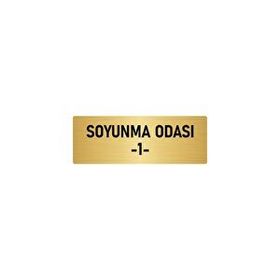 Özarslan Dizayn Departman Kapı İsimliği Soyunma Odası 1 5x20 cm Altın Renk Metal Yönlendirme Levhası