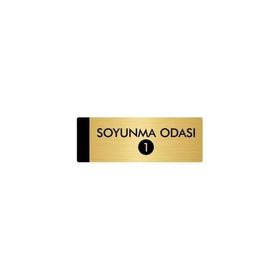 Özarslan Dizayn Departman Kapı İsimliği Soyunma Odası 1 5x20 cm Altın Renk Metal Yönlendirme Levhası