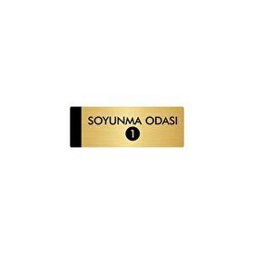 Özarslan Dizayn Departman Kapı İsimliği Soyunma Odası 1 7x20 cm Altın Renk Metal Yönlendirme Levhası