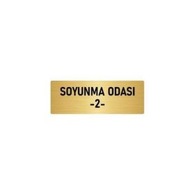 Özarslan Dizayn Departman Kapı İsimliği Soyunma Odası 2 5x20 cm Altın Renk Metal Yönlendirme Levhası