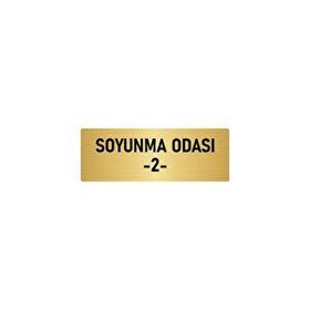 Özarslan Dizayn Departman Kapı İsimliği Soyunma Odası 2 7x20 cm Altın Renk Metal Yönlendirme Levhası