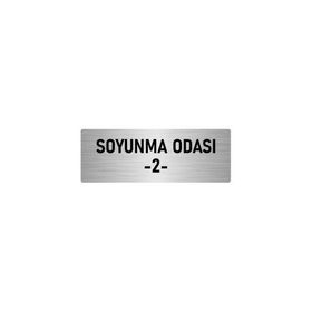 Özarslan Dizayn Departman Kapı İsimliği Soyunma Odası 2 7x20 cm Gümüş Renk Metal Yönlendirme Levhası