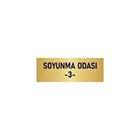 Özarslan Dizayn Departman Kapı İsimliği Soyunma Odası 3 5x20 cm Altın Renk Metal Yönlendirme Levhası