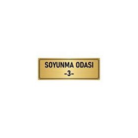 Özarslan Dizayn Departman Kapı İsimliği Soyunma Odası 3 7x20 cm Altın Renk Metal Yönlendirme Levhası