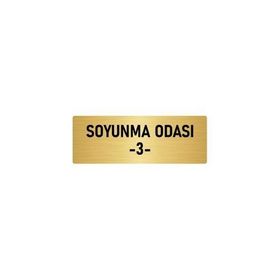 Özarslan Dizayn Departman Kapı İsimliği Soyunma Odası 3 7x20 cm Altın Renk Metal Yönlendirme Levhası