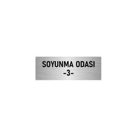 Özarslan Dizayn Departman Kapı İsimliği Soyunma Odası 3 7x20 cm Gümüş Renk Metal Yönlendirme Levhası