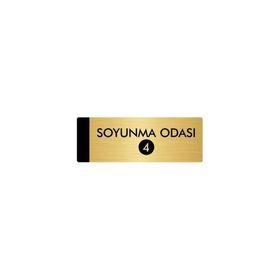 Özarslan Dizayn Departman Kapı İsimliği Soyunma Odası 4 10x20 cm Altın Renk Metal Yönlendirme Levhası