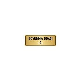 Özarslan Dizayn Departman Kapı İsimliği Soyunma Odası 4 7x20 cm Altın Renk Metal Yönlendirme Levhası