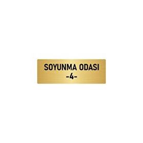Özarslan Dizayn Departman Kapı İsimliği Soyunma Odası 4 7x20 cm Altın Renk Metal Yönlendirme Levhası