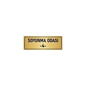 Özarslan Dizayn Departman Kapı İsimliği Soyunma Odası 4 7x20 cm Altın Renk Metal Yönlendirme Levhası