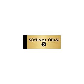 Özarslan Dizayn Departman Kapı İsimliği Soyunma Odası 5 7x20 cm Altın Renk Metal Yönlendirme Levhası