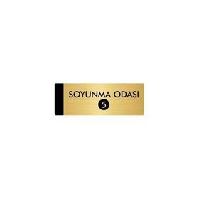 Özarslan Dizayn Departman Kapı İsimliği Soyunma Odası 5 7x20 cm Altın Renk Metal Yönlendirme Levhası