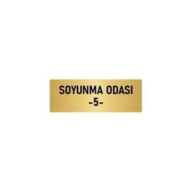 Özarslan Dizayn Departman Kapı İsimliği Soyunma Odası 5 7x20 cm Altın Renk Metal Yönlendirme Levhası