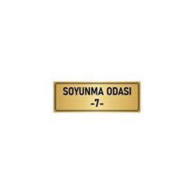 Özarslan Dizayn Departman Kapı İsimliği Soyunma Odası 7 5x20 cm Altın Renk Metal Yönlendirme Levhası