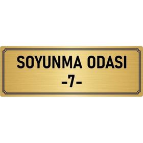 Özarslan Dizayn Departman Kapı İsimliği Soyunma Odası 7 5x20 cm Altın Renk Metal Yönlendirme Levhası