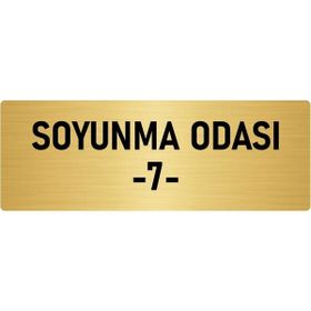 Özarslan Dizayn Departman Kapı İsimliği Soyunma Odası 7 5x20 cm Altın Renk Metal Yönlendirme Levhası