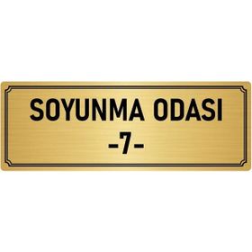 Özarslan Dizayn Departman Kapı İsimliği Soyunma Odası 7 5x20 cm Altın Renk Metal Yönlendirme Levhası
